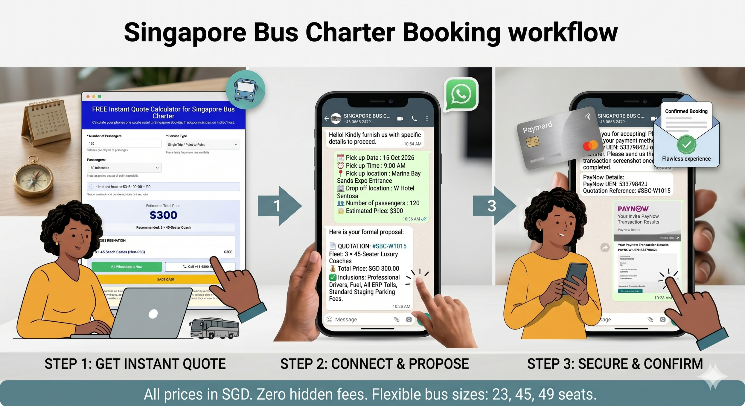 bus charter instant quote calculator workflow