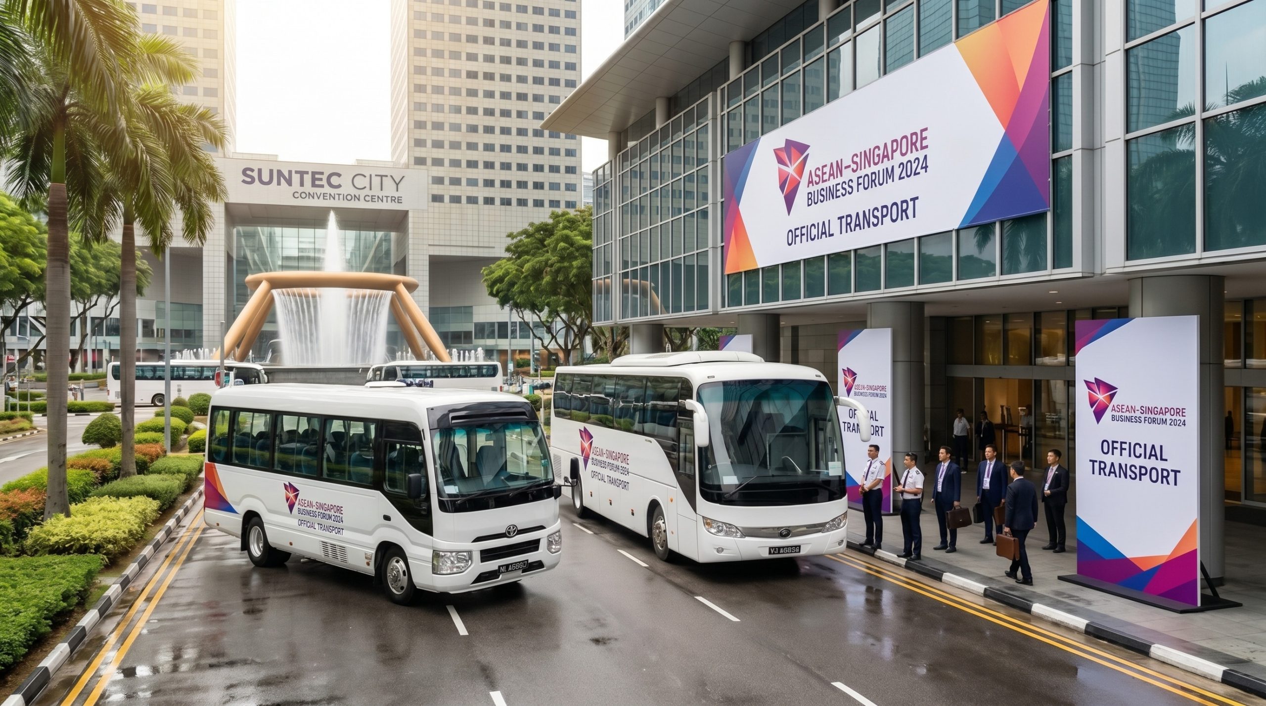 singapore bus charter 45-seater coach at changi airport terminal 3