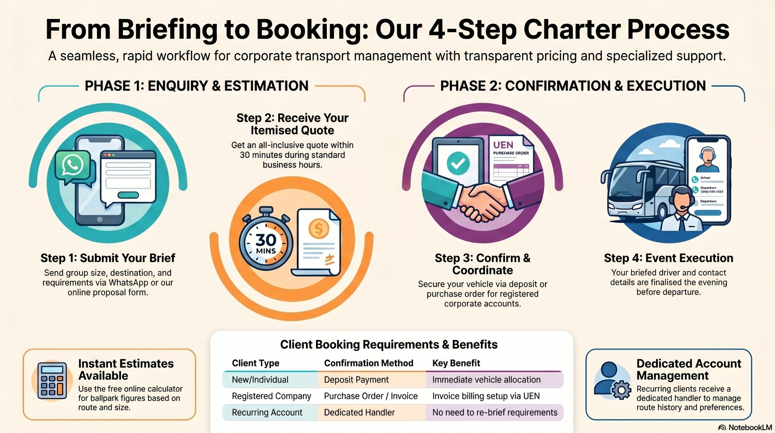four-step process timeline graphic