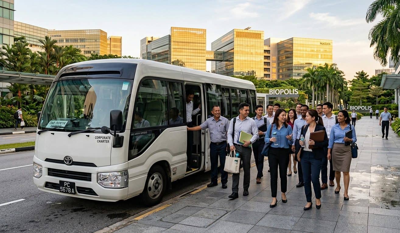 Monthly Bus Charter Singapore | Regular Staff & Workers Transport Contracts 3 corporate office staff transport shuttle
