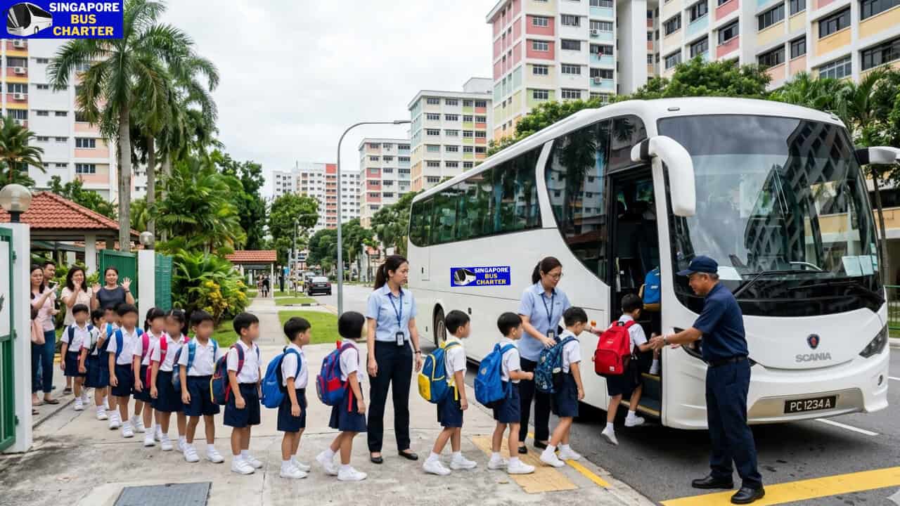 a vocational-licensed driver beside a school charter coach