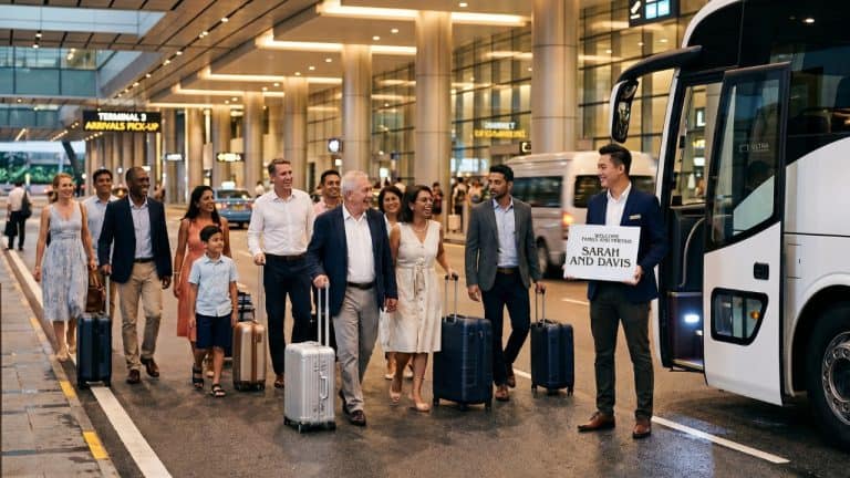Wedding Bus Charter Singapore 6 guest airport pickup for wedding bus charter services singapore (1)