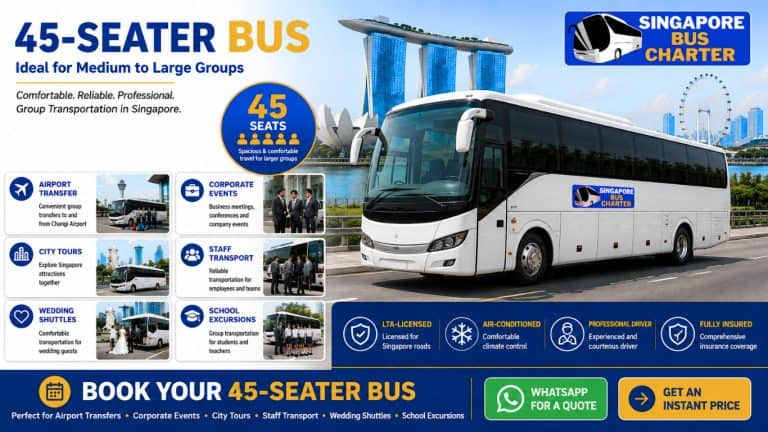 45 seater bus size - singapore bus charter