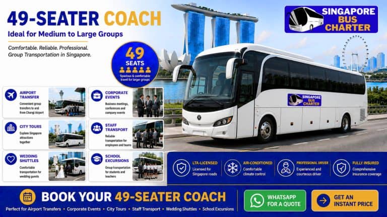 49 seater bus size - singapore bus charter