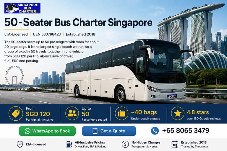 50 seater coach charter singapore- limited stock