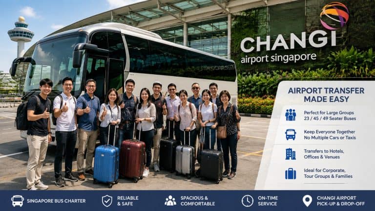 bus charter singapore changi airport transfer a group of travellers
