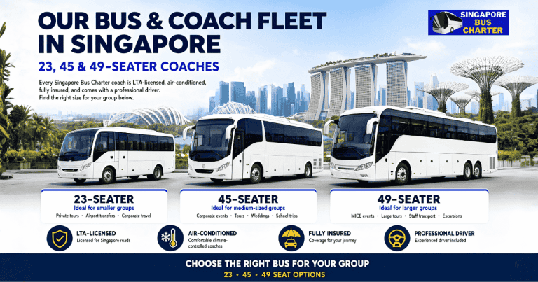 bus sizes and coach charter fleet in singapore